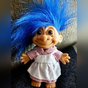 RUSS BERRIE TROLL CANDY STRIPER 5 inch vintage